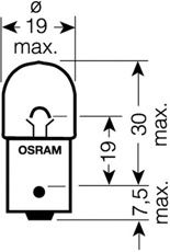 Лампа вспомогат. освещения  R10W 12V 10W BA15s Ultra Life (blister 2шт) (OSRAM) - фото 