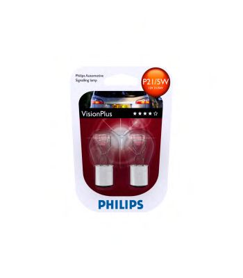 Лампа накаливания P21/5WVisionPlus12V 21/4W BAY15d (Philips) PHILIPS 12499VPB2 - фото 