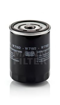 Фильтр масляный двигателя (MANN) MANN-FILTER W718/2 - фото 