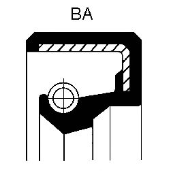 Сальник коробки переключения передач (КПП) ALFA/PSA/MERCEDES-BENZ 28X40X7 NBR BA (Corteco) - фото 