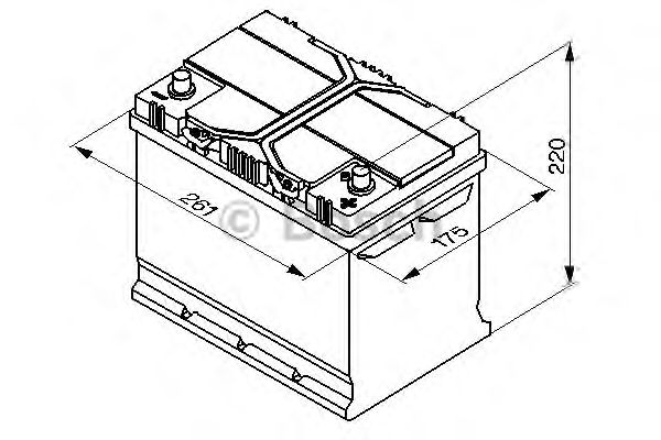 Акумулятор   70Ah-12v BOSCH (S4026) (261x175x220),R,EN630(Азия) !КАТ. -10% - фото 