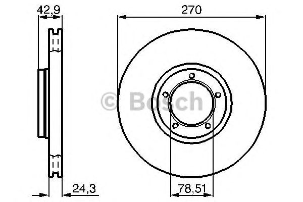 Диск тормозной передний (вентилируемый) (в упаковке 2 штуки, цена указана за 1) (Bosch) BOSCH 0 986 478 166 - фото 