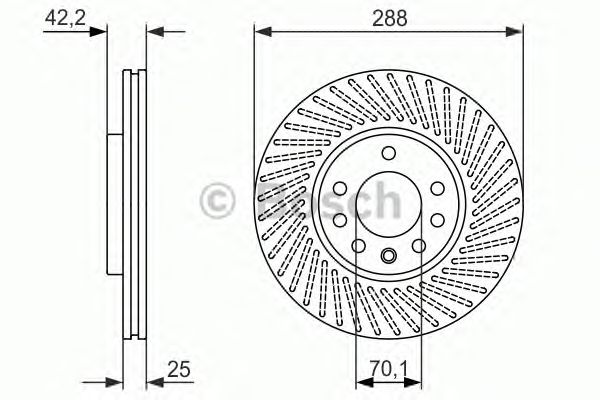 Гальмівний диск передній (вир-во Bosch) - фото 