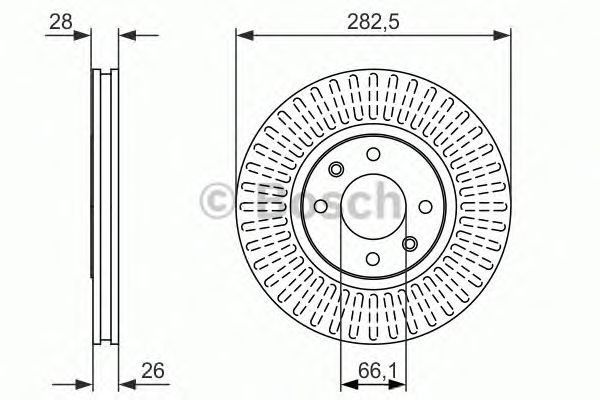 Гальмівний диск передній (вир-во Bosch) - фото 