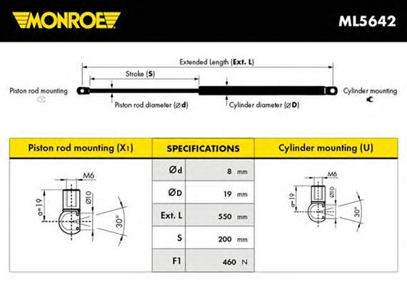 Амортизатор багажника (Monroe) MONROE ML5642 - фото 