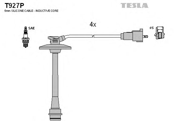 Комплект проводів запалювання Tesla T927P - фото 