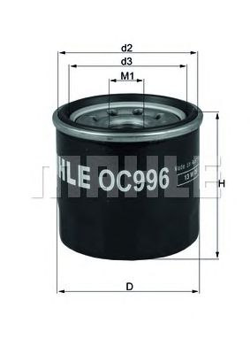 Фильтр масляный двигателя CHEVROLET AVEO (T250, T255) 1.2 (Knecht-Mahle) OC996 - фото 