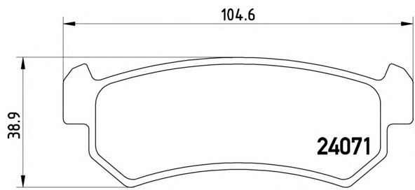 Колодки тормозные задние (дисковые) комплект (BREMBO) P10001 - фото 
