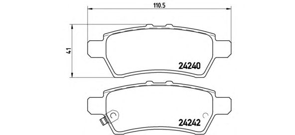 Колодки тормозные задние (дисковые) комплект (BREMBO) P56060 - фото 