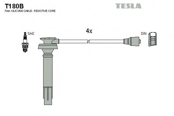 Комплект кабелiв запалювання Tesla T180B - фото 