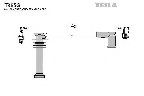 Комплект проводов зажигания Tesla T965G - фото 