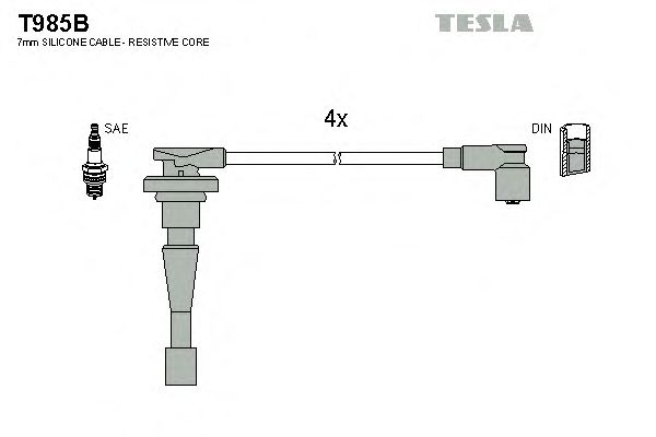 Комплект проводів запалювання Tesla T985B - фото 