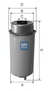 Фильтр топливный (UFI) 24.456.00 - фото 