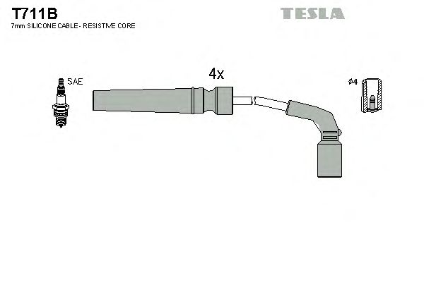 Комплект жгутів запалювання Tesla T711B - фото 