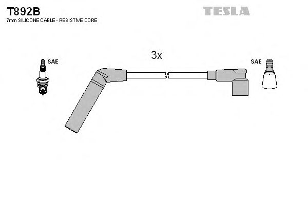Комплект проводов зажигания Tesla T892B - фото 