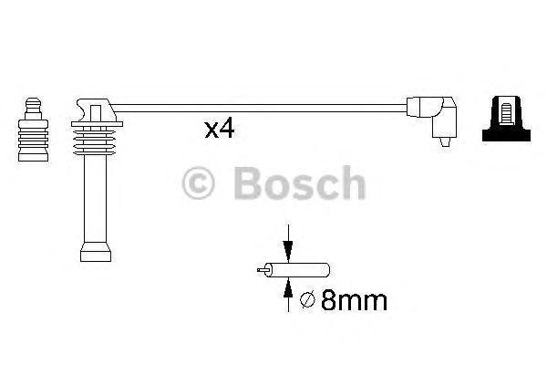 Провода высоковольтные (компл.) Ford (Bosch) - фото 