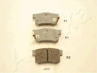 Колодки дискові гальмівні задні HONDA ACCORD (вир-во ASHIKA) 51-04-405 - фото 