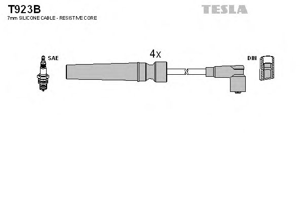 Комплект кабелів запалювання Tesla T923B - фото 