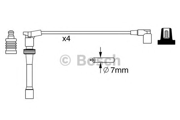 Провод зажигания ВАЗ 2110-2112  (впрыск 16клапанов), Калина 21124 (комплект) (Bosch) - фото 