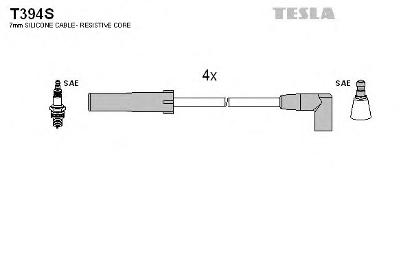 Комплект кабелiв запалювання Tesla T394S - фото 
