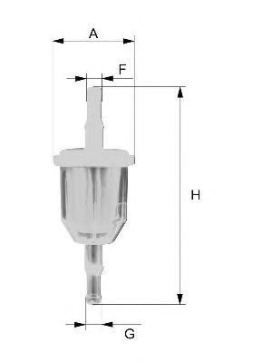 Фильтр топливный универсальный диам. 6-8мм (Filtron) PS842/WF8130 - фото 