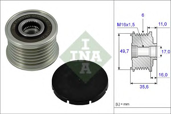 Механізм вільного ходу генератора MB (вир-во Ina) INA 535 0016 10 - фото 