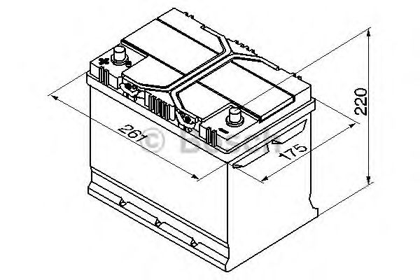 Аккумулятор  70 Ah-12v BOSCH (S4027) (261x175x220),L,EN630(Азия) (1-й сорт) 0092S40270 - фото 