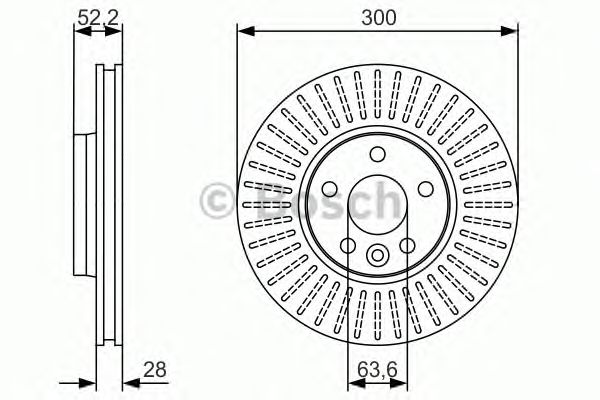 Гальмівний диск передній (вир-во Bosch) BOSCH 0 986 479 974 - фото 