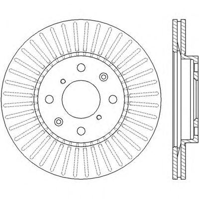 Диск тормозной передний (вентилируемый) (в упаковке 2 диска, цена указана за 1) (Jurid) - фото 