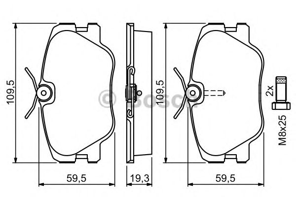 Колодка гальм. диск. MB 190 (W201), E-CLASS (W124) передн. (вир-во Bosch) - фото 