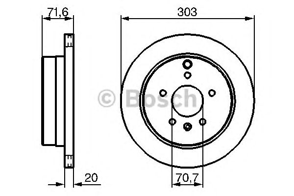 Диск тормозной задний (вентилируемый) (в упаковке 2 штуки, цена указана за 1) (Bosch) - фото 