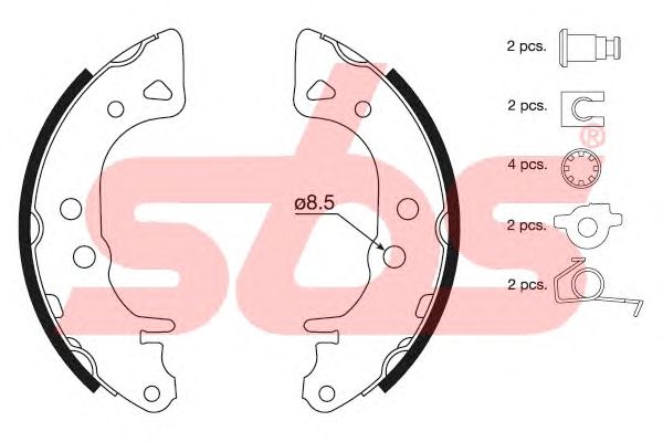 Колодки тормозные барабанные, комплект (sbs) - фото 