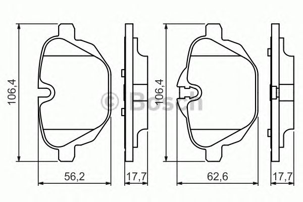 Колодки гальмівні задні (вир-во Bosch) - фото 